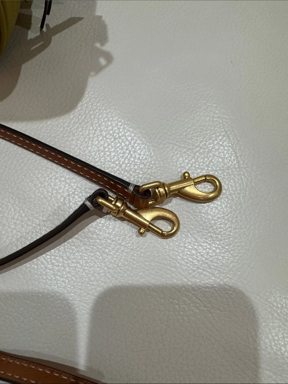 Tory Burch Olive Trim Cream Round Leather Crossbody bag